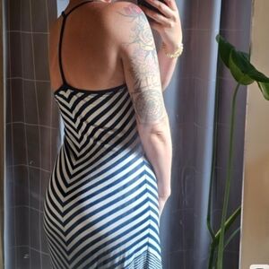 Soft Maxi Derek Heart Navy and White Striped Dress